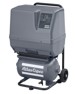 Atlas Copco LFx 1,0 3PH на тележке с ресивером
